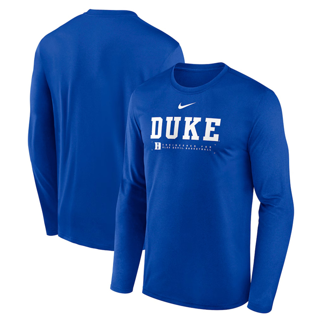 Men's Royal Duke Blue Devils 2025 Courtside Basketball Shootaround Legend Dri-FIT Long Sleeve T-Shirt